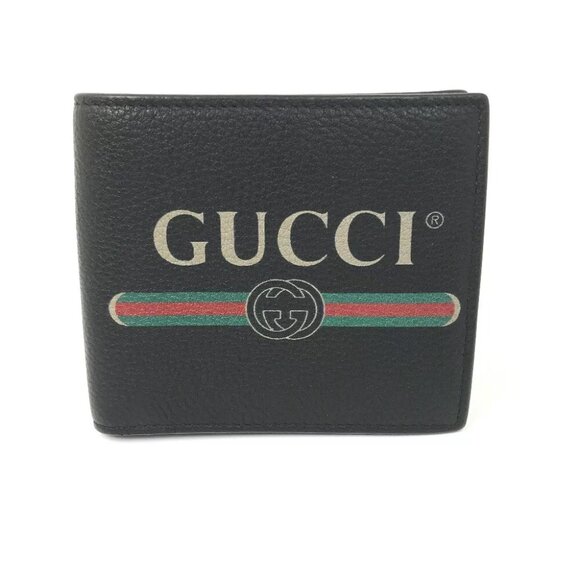GUCCI 496316 Vintage logo print Compact wallet Folded wallet Unused - Picture 1 of 14
